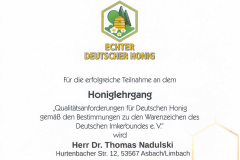 Honiglehrgang Asbach 2017